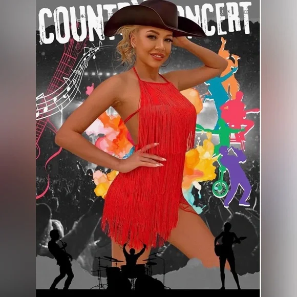 Women Dress Jumpsuit Western Country Concert,Cowgirl Outfit,Nashville, S/M (6-8) - Picture 4 of 9